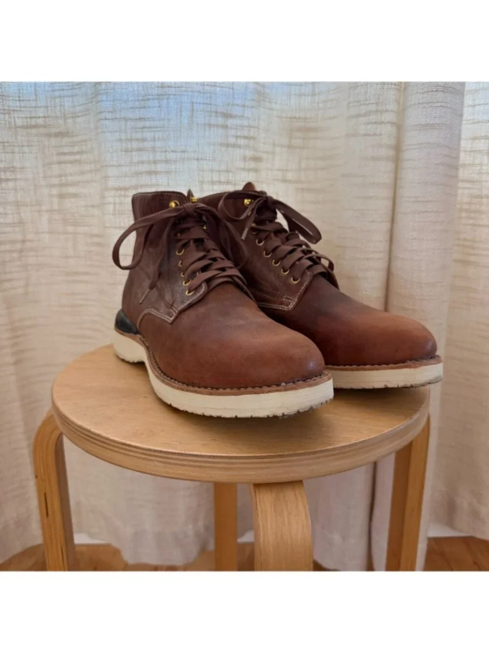 Visvim Virgil Folk 118202002006 Brown Leather Boots Size 10